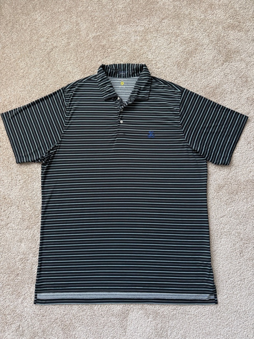 B Draddy Sport Yeamans Hall Club Striped Polo Golf Shirt